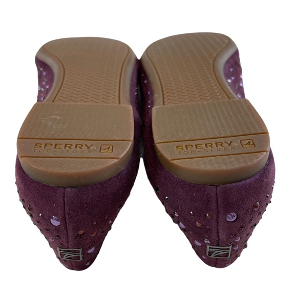 Sperry Suede Rhinestone Embellished Flat Shoes - Picture 9 of 13